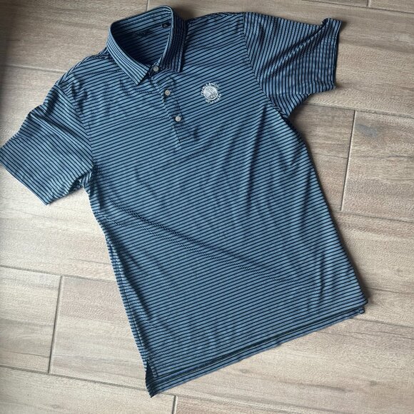 Dunning Golf Men's Medium - Striped Pebble Beach Golf Links Polo - Picture 1 of 7